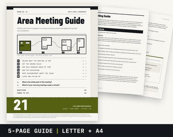 District Manager Area Meeting Guide | Meetings Where Managers Bring Their Own Problems | Printable PDF
