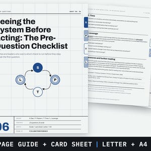 Systems Thinking Checklist for Coaches and Leaders | Questions to Ask Before You Step In | Printable PDF