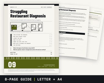 District Manager Struggling Restaurant Diagnosis | Decision Aid for Unit Review | Printable PDF