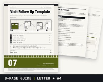 District Manager Visit Follow Up Template | Dated Agreements After Each Unit Visit | Printable PDF