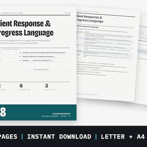How the Client Responded: Progress Note Phrases by Engagement Level | Sentence Stems | Printable PDF