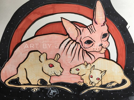 Rex and Ratties - Original Art by Jasmine Jew