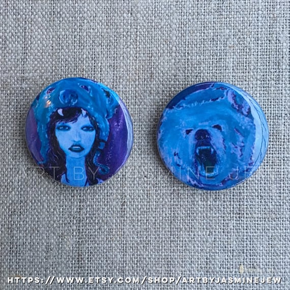 Set of 2 Buttons - Bear Cub