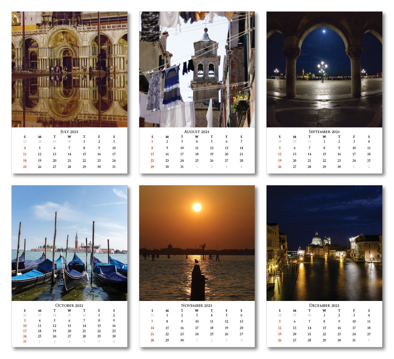 2021 Desk Calendar Venice Italy Photo Art 5x7 Photography Etsy