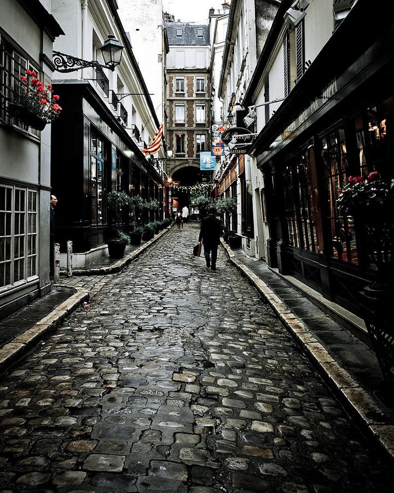 Paris Cobblestone Street, Paris Alley Art Printable, Digital Download