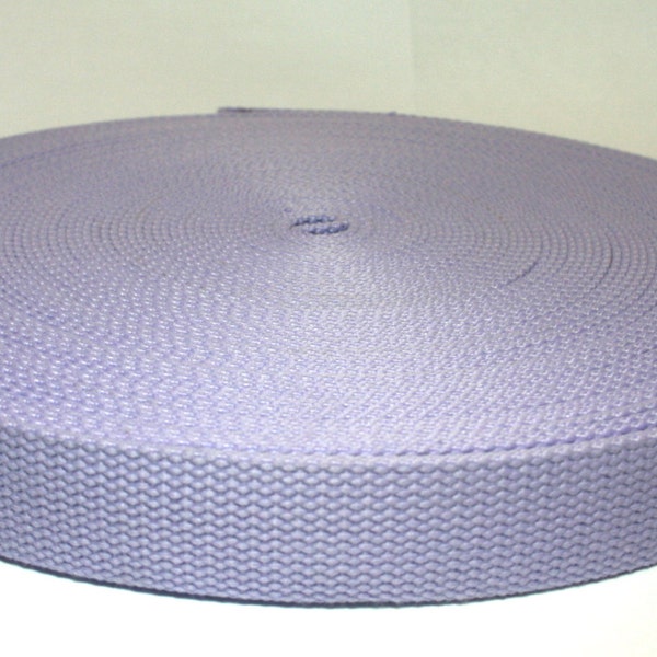 5 Yards Light Purple Pastel Lavender Cotton Webbing - 1.25 Inch Heavy Duty - Key Fobs, Purse Straps, Belts