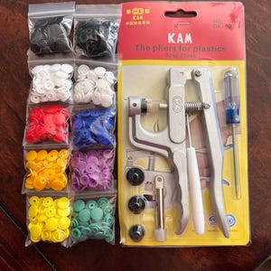 KAM Snap Pliers Starter Kit – 100 Sets of Snaps, Awl and Pliers for Diapers, Crafts, Clothing and Sewing Projects image 7