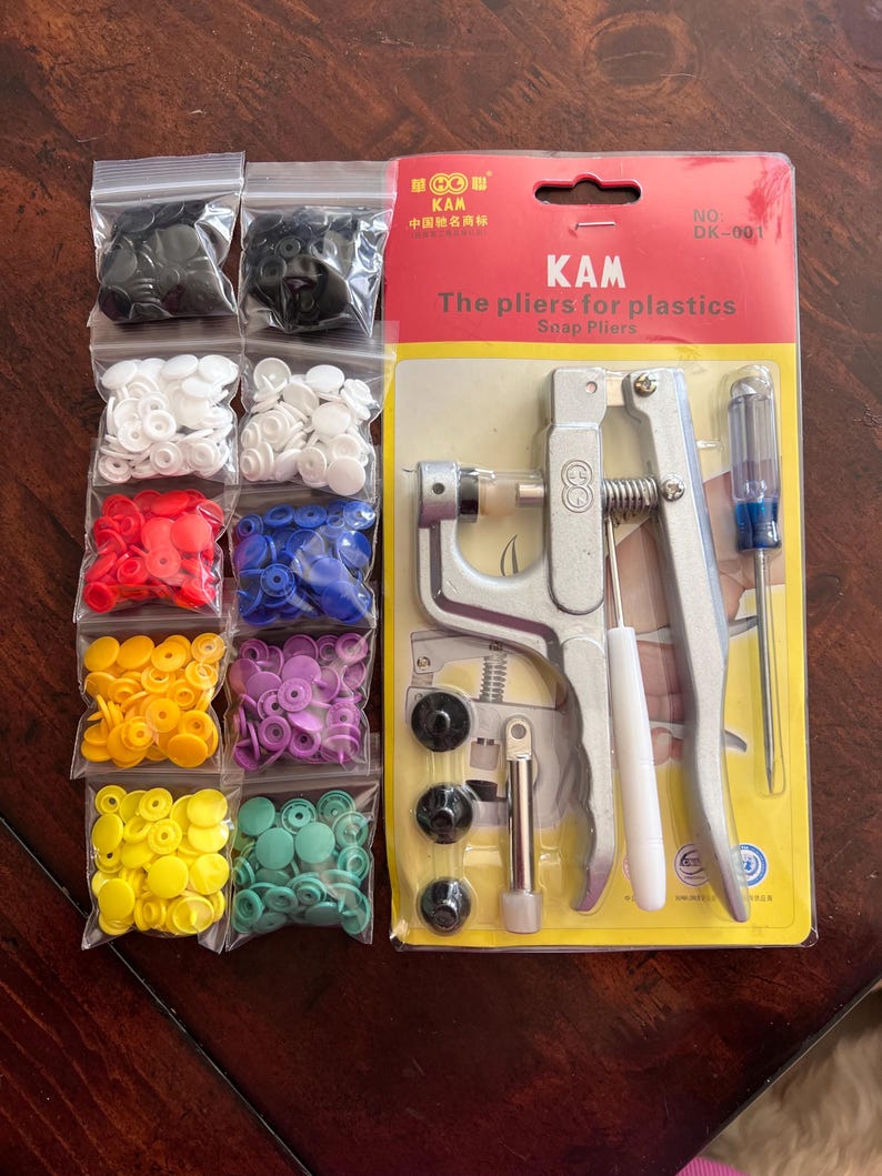 KAM Snap Pliers Starter Kit – 100 Sets of Snaps, Awl and Pliers for Diapers, Crafts, Clothing and Sewing Projects image 7