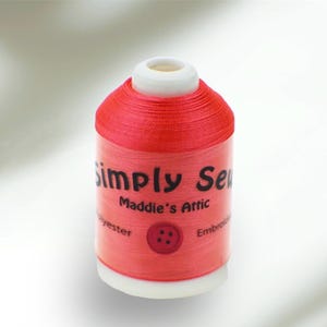 Durable Vermillion sewing thread for machine embroidery 100% Polyester 1100 Yards