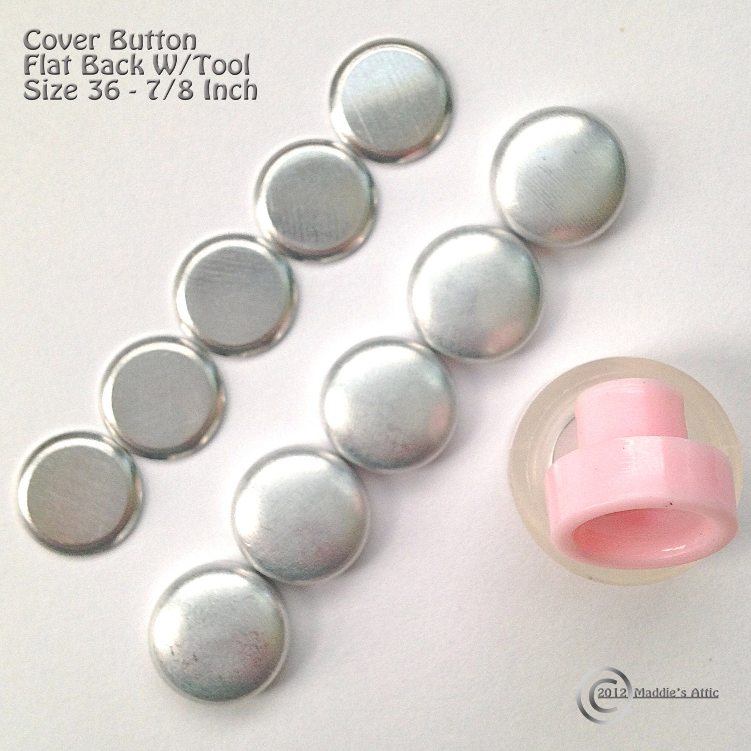 Cover Buttons - Flat or Wire Back in Sizes 20, 24, 30, 36, 45, 60