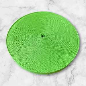Cinta de algodón verde lima de 1 yarda, 1 pulgada (1"), resistente, para llaveros, correas para carteras, cinturones, collares para perros y gatos