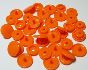 100 Sets Pumpkin (B-40) KAM Plastic Resin Snaps For Crafts, Baby, Clothes, Bibs, Diapers and Scarves