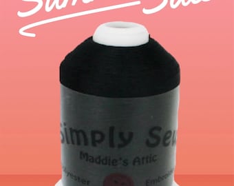 Durable Black sewing thread for machine embroidery 100% Polyester 1100 Yard Spool