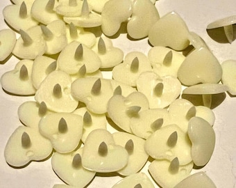 100 Ivory (B22) Heart Shaped ONLY KAM Plastic Resin Snaps Crafts Baby Cloth Diaper - no other parts