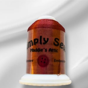 Fil à coudre brun rouillé durable pour broderie à la machine, 100 % polyester, bobine de 1 100 verges