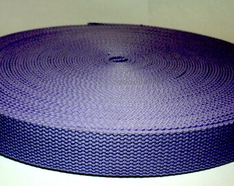 Purple Cotton Webbing 5 Yards Purple - 1.25 Inch Heavy Duty - Key Fobs, Purse Straps, Belts, Collars