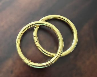 O-Ring 10 Gold Plated Gate Spring 3/4" Round Push Snap Hooks for Purses and Handbags