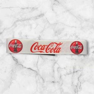 Grosgrain Coca-Cola 7/8” Portachiavi Lanyard Cane Gatto Collare 1 yard Fiocchi per Capelli