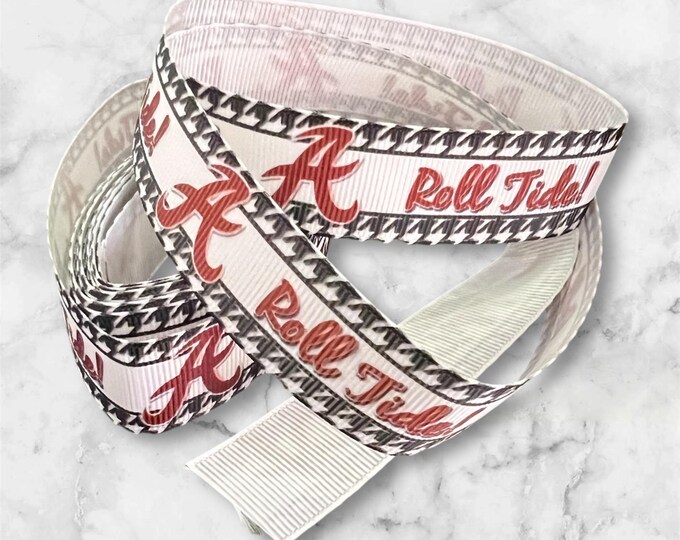 Grosgrain Alabama Roll Tide Ribbon 7/8” Keychain Lanyard Dog Cat Collar ...