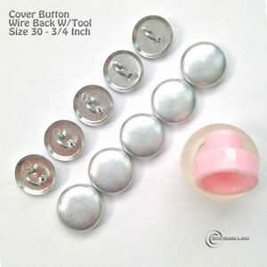 Cover Button Starter Kit (10) Size 30 Wire Back