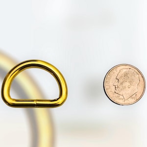 Gold Plated D Rings Hardware 25 Nonwelded 3/4&quot; for Belts, Collars, Purse Straps, Key Chains, Ribbons, Backpacks, Handbags