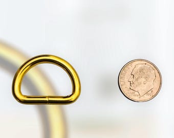 Gold Plated D Rings Hardware 25 Nonwelded 3/4" for Belts, Collars, Purse Straps, Key Chains, Ribbons, Backpacks, Handbags