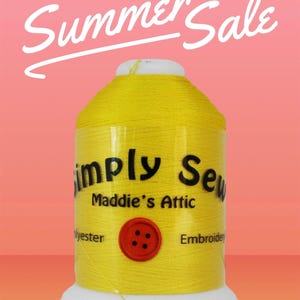 Durable Vibrant Yellow sewing thread for machine embroidery 100% Polyester 1100 Yard Spool