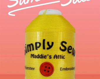 Durable Vibrant Yellow sewing thread for machine embroidery 100% Polyester 1100 Yard Spool