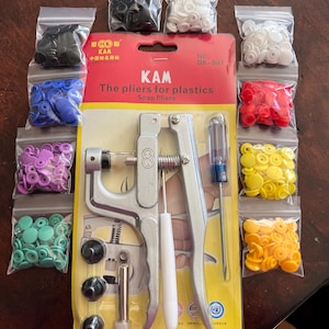 KAM Snap Pliers Starter Kit – 100 Sets of Snaps, Awl and Pliers for Diapers, Crafts, Clothing and Sewing Projects image 8