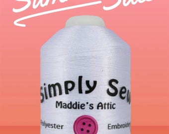 Durable Whitesewing thread for machine embroidery 100% Polyester 1100 Yard Spool