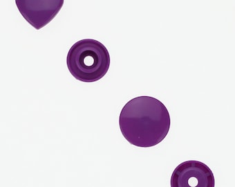 KAM Snaps Fastener Sets 1000 Complete Sets of Violet (B41) Heart Shaped Plastic Resin Snaps Crafts Baby Cloth Diaper