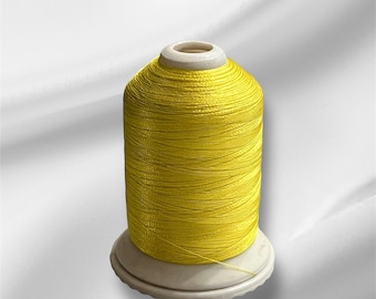 Durable Yellow sewing thread for machine embroidery 100% Polyester 1100 Yard Spool