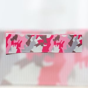 Fiocchi per capelli in nastro mimetico rosa grosgrain, lacci da 7/8" portachiavi, collare per cani e gatti, 1 iarda