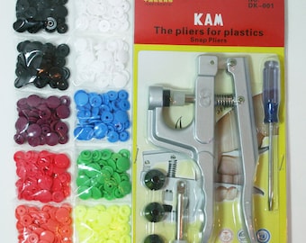 KAM Snap Pliers Starter Kit – 100 Sets of Snaps, Awl and Pliers for Diapers, Crafts, Clothing and Sewing Projects