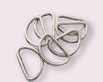 Nonwelded Nickel Plated D Rings Bulk 10 1 1/4 inch Belts Collars Purse Straps Key Chains Suspenders Findings Handbags Backpacks