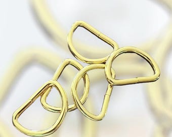 Gold Plated D Rings Hardware Choose your size! 2 Nonwelded for Belts Collars Purse Straps KeyChains  Suspenders Findings Handbags Backpacks