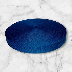 Cinta de algodón azul marino de 1 yarda, 1 pulgada de alta resistencia, para llaveros, correas para carteras, cinturones, collares para perros y gatos