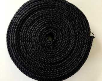 1 Yard Black Cotton Webbing - 1 1/4 (1.25) Inch Heavy Duty - Key Fobs, Purse Straps, Belts - Choose Your Colors