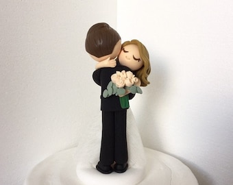 Romantic couple custom wedding cake topper, handmade, bride and groom,personalized,customizable,cake toppers for wedding