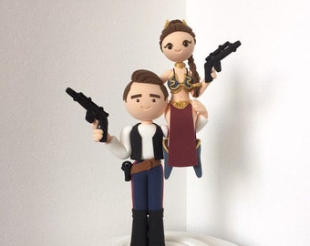 Movie theme custom Wedding cake topper , bride and groom , handmade