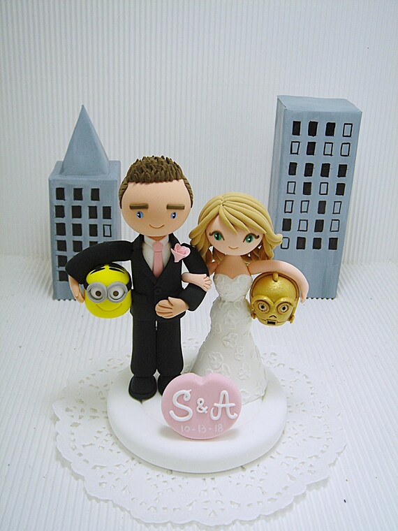 C3po And Minion Theme Star Wars Bride And Groom Handmade Etsy C3po And Minion Theme Star Wars Bride And Groom Handmade Etsy
