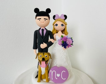 Movie theme bride and groom , Movie theme Custom wedding cake topper, mr and mrs , personalized