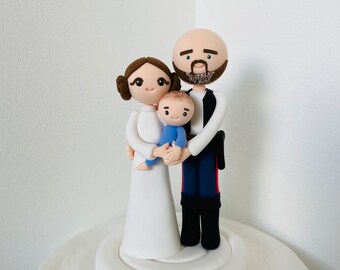 Movie theme custom wedding cake topper,bride and groom,figurine,movie theme