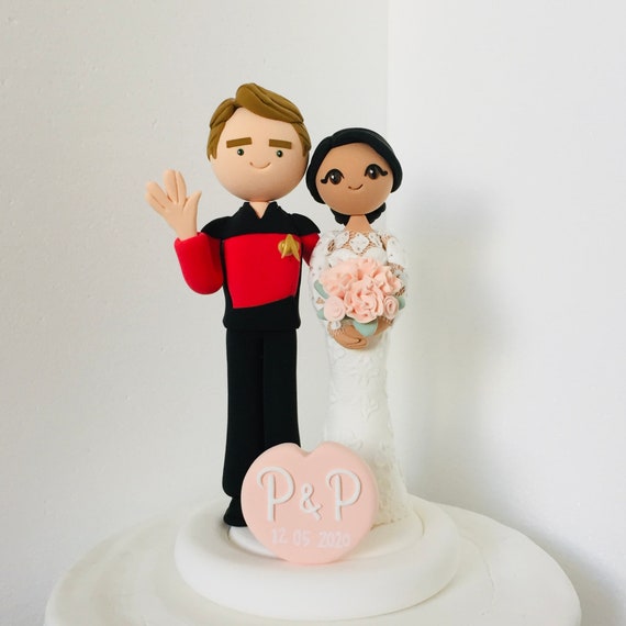 Movie theme, couple,romantic bride and groom handmade Custom wedding cake topper . Mr and Mrs cake topper , personalized