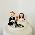 Gamer couple custom wedding cake topper,personalized,cake topper,customized, bride and groom, mrs and mr, figurine,with cat,with dog product logo