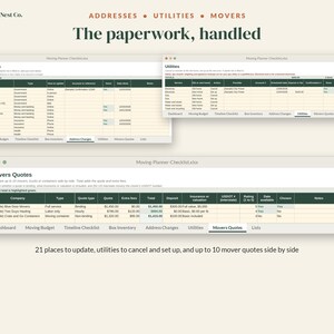 Moving Checklist and Moving Planner, Google Sheets Excel Spreadsheet, Printable Moving Binder, Box Inventory, New Home Checklist image 7