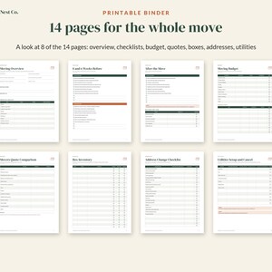 Moving Checklist and Moving Planner, Google Sheets Excel Spreadsheet, Printable Moving Binder, Box Inventory, New Home Checklist image 8