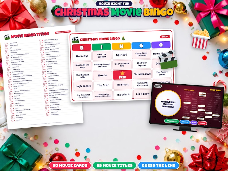How Many Bingo Boxes Christmas Bingo Printable, 200 Cards, Music Game, Movie, Picture, Kids ...