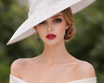 Ivory Sinamay Hatinator: Kentucky Derby, Ascot Races, Wedding