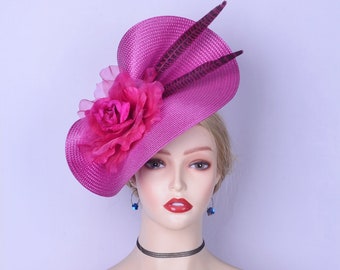 New Fuchsia fascinator Hot pink Disc Saucer Hatinator Church Kentucky Derby Ascot hat Royal Wedding hat Tea Party Mother of the bride Gifts